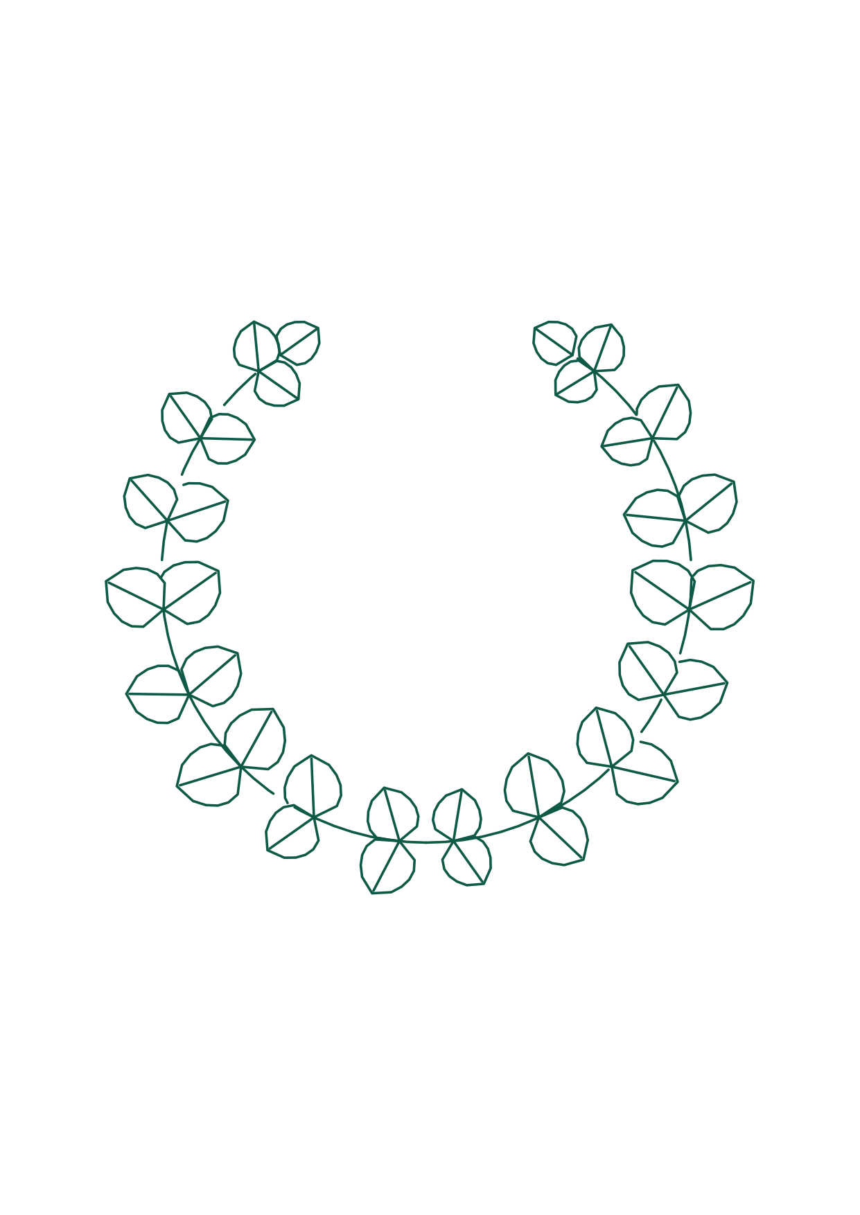 Generative Plotter-Kunst: Botanik, Zweige Smaragd