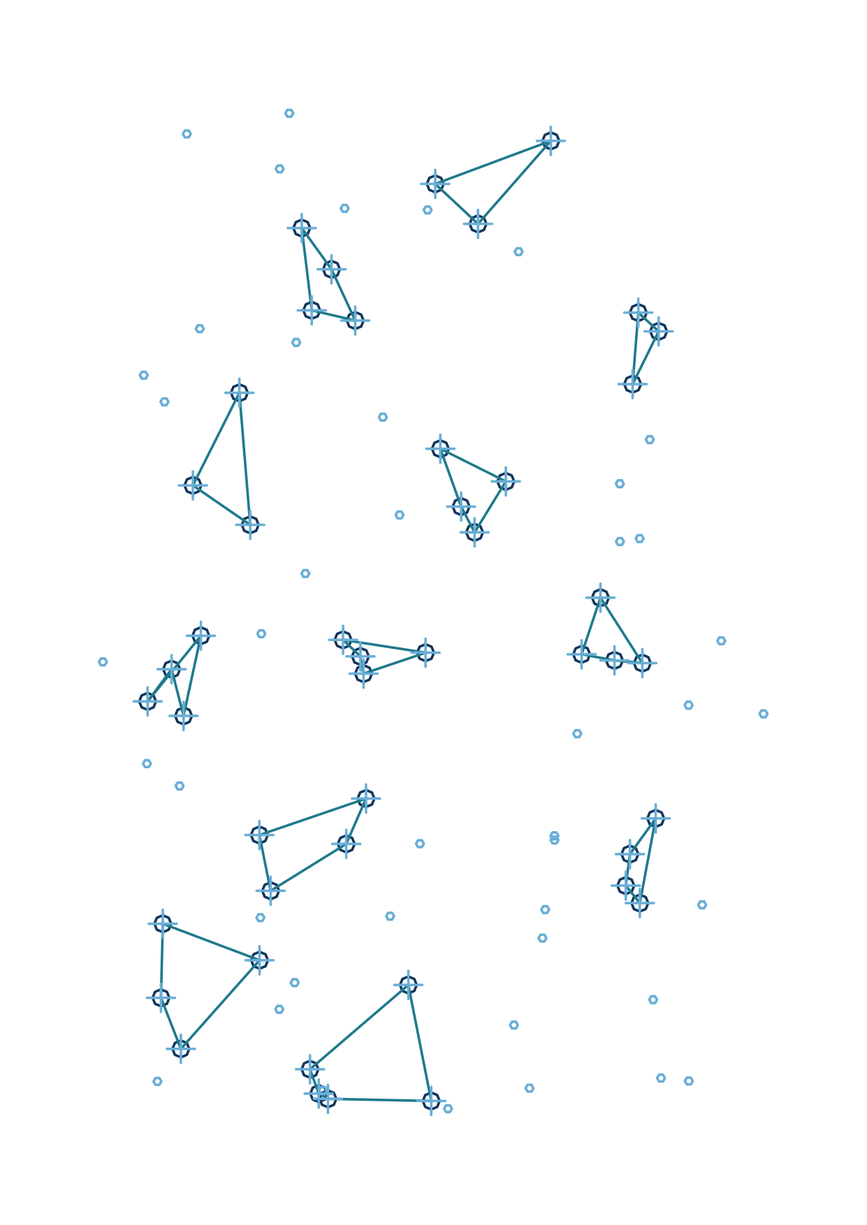 Generative Plotter-Kunst: Geheimschrift, Symbole Ozean