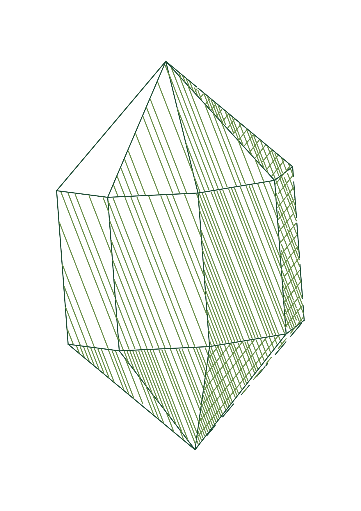 Generative Plotter-Kunst: Relief & 3D, Fluchtpunkt Wald