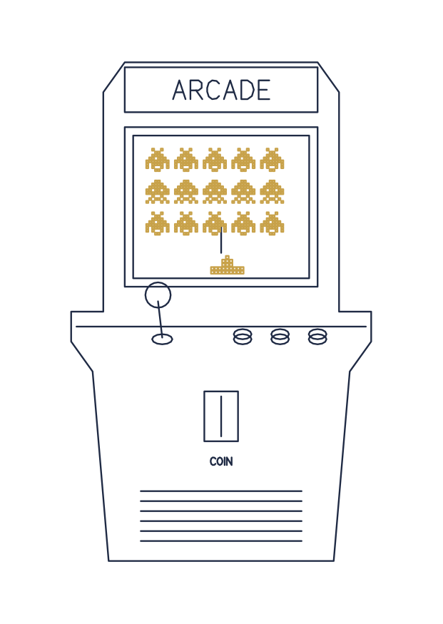 Generative Plotter-Kunst: Retro-Games, Arcade Gold