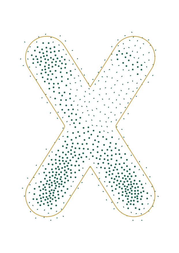 Generative Plotter-Kunst: Zellen & Packung, Organisch