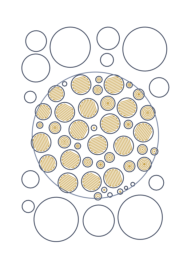 Generative Plotter-Kunst: Zellen & Packung, Voronoi Gold