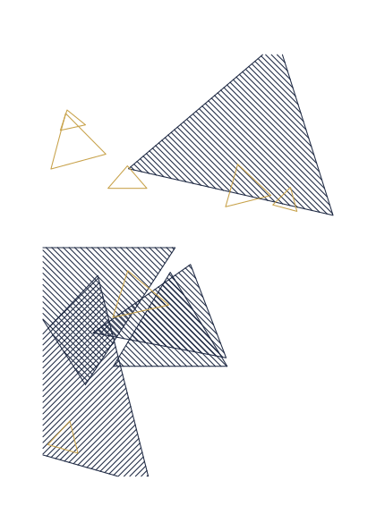 Poster: Bauhaus – Dreiecke Gold
