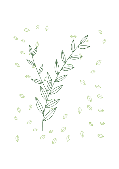 Poster: Botanik – Zweig Grün