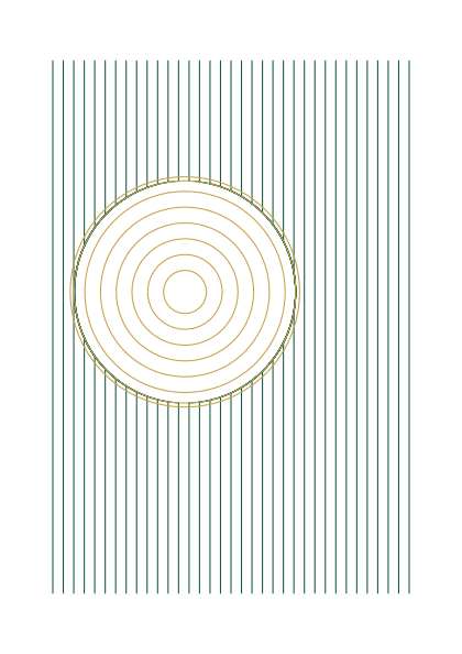 Poster: Linienspiel – Bogen & Streifen
