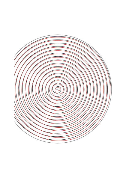 Poster: Linienspiel – Spiralen Rot