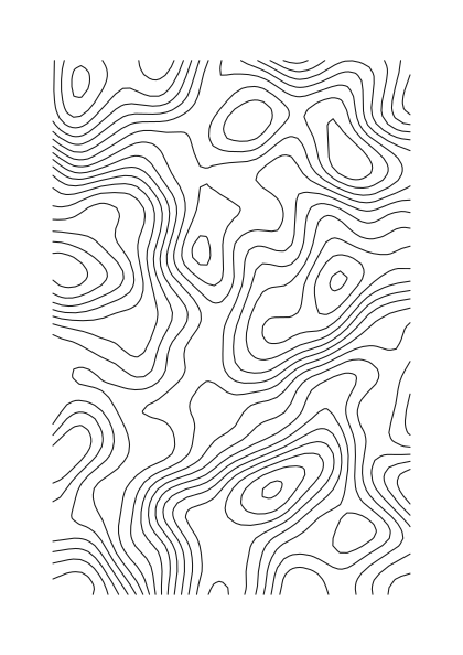 Poster: Strömung – Höhenlinien Mono