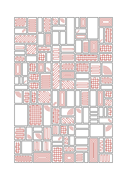 Poster: Zellen – Mondrian Rot